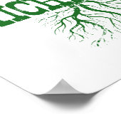 Michigan Roots Green Word Art Poster (Ecke)
