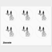 Michigan Roots Runder Aufkleber (Blatt)