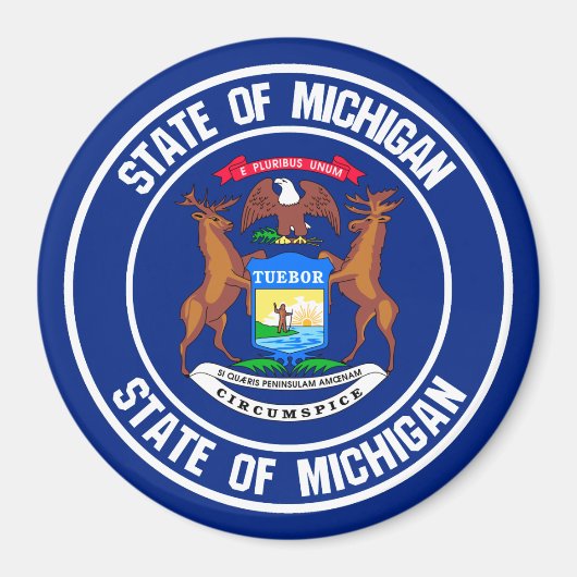 Michigan Round Emblem Magnet (Vorne)