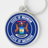 Michigan Round Emblem Schlüsselanhänger (Vorne)