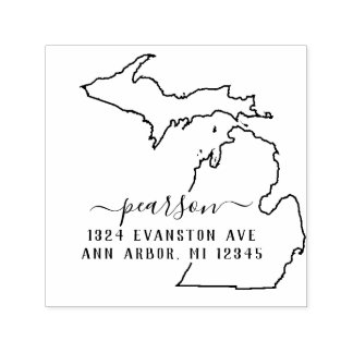 Michigan Rücksendeadresse Briefmarke selbstgefälli Permastempel