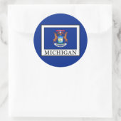 Michigan Runder Aufkleber (Tasche)
