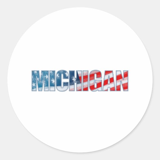 Michigan Runder Aufkleber (Vorderseite)