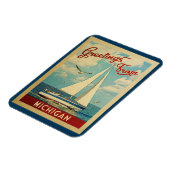 Michigan Sailboat Vintage Travel Magnet (Linke Seite)