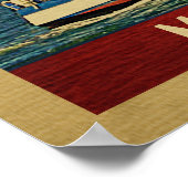 Michigan Sailboat Vintage Travel Poster (Ecke)