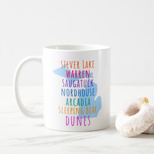Michigan Sand Dunes Mitten State Coffee Mug Kaffeetasse (Mit Donut)