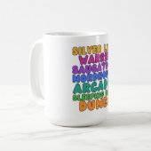 Michigan Sand Dunes Rainbow Bubble Letter Mug Kaffeetasse (Vorderseite Links)