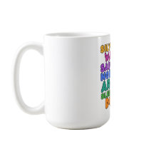 Michigan Sand Dunes Rainbow Bubble Letter Mug