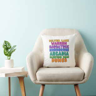 Michigan Sanddünen Regenbogen-Text-Wurfkissen Kissen