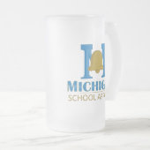 Michigan School Apparel Mattglas Bierglas (VorderseiteRechts)