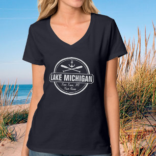 Michigan-See, benutzerdefinierte Stadt, Name, Anke T-Shirt