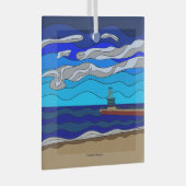 Michigan-See - Glasdekoration (Platz) Ornament Aus Glas (Vorderseite Rechts)