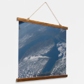 Michigan See, Huron See und Staat von Michigan. Wandteppich Mit Holzrahmen (Gewinkelt)