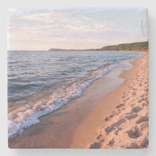 Michigan-See und guter Hafen Steinuntersetzer (Vorderseite)