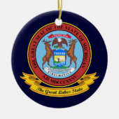 Michigan Siegel Keramik Ornament (Vorne)
