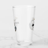 Michigan-Silhouette mit Petoskey-Steinen gefüllt Glas (Rechts)