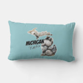 Michigan-Silhouette mit Petoskey-Steinen gefüllt Lendenkissen (Rückseite)