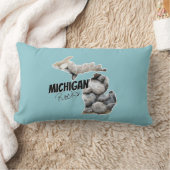 Michigan-Silhouette mit Petoskey-Steinen gefüllt Lendenkissen (Decke)