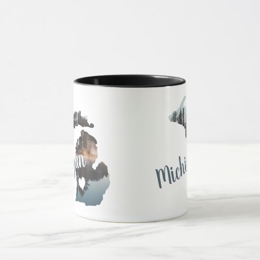 Michigan-Silhouette mit Typografie Tasse (Zentrum)