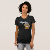 Michigan Silhouette mit Zuhause & Lake Foto T-Shirt (Vorne ganz)