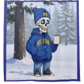 Michigan Skeleton mit Kaffee Duschvorhang (Vorderseite)