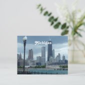 Michigan Skyline Postkarte (Stehend Vorderseite)