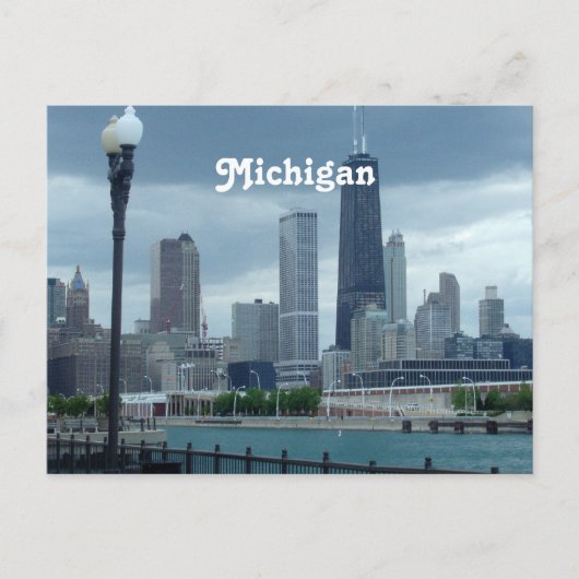 Michigan Skyline Postkarte (Vorderseite)