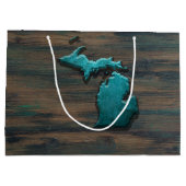 Michigan-Staat Aquamarin Große Geschenktüte (Rückseite)