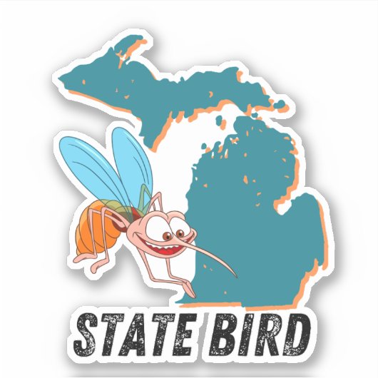 Michigan Staat Bird - Mosquito Funny Car Decal Aufkleber (Vorderseite)