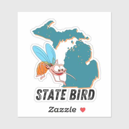Michigan Staat Bird - Mosquito Funny Car Decal Aufkleber (Blatt)