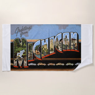 Michigan Staat Grüße Farbiges Art Beach Handtuch