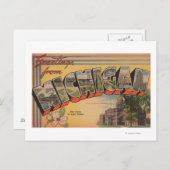 Michigan (Staat Hauptstadt/Blume) Postkarte (Vorne/Hinten)