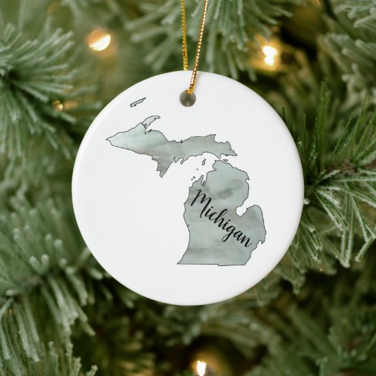 Michigan Staat Illustration Keramik Ornament (Baum)