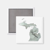 Michigan Staat Illustration Magnet (Vorderseite/Rückseite)