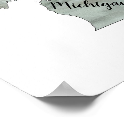 Michigan Staat Illustration Poster (Ecke)