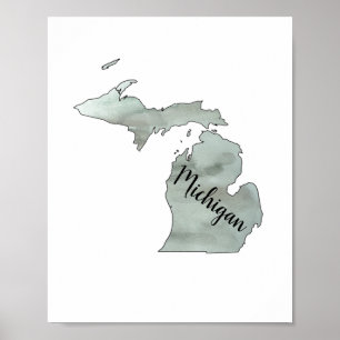 Michigan Staat Illustration Poster