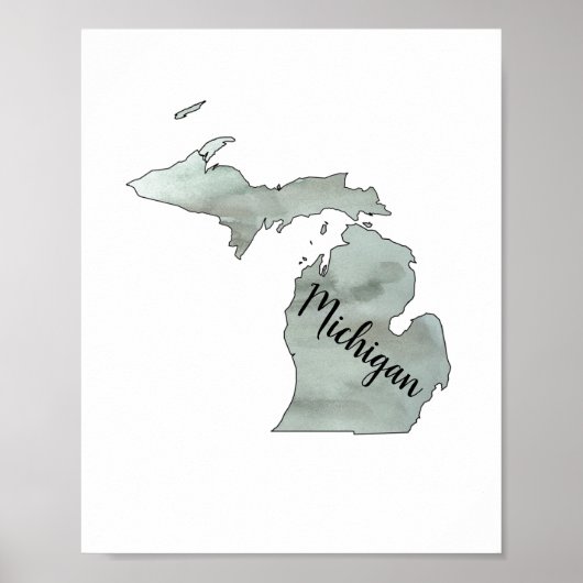 Michigan Staat Illustration Poster (Vorne)