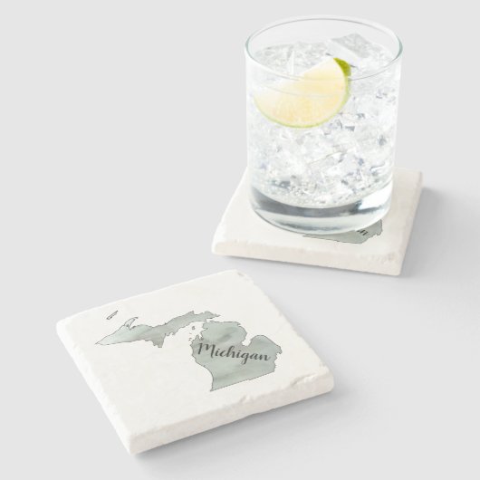 Michigan Staat Illustration Steinuntersetzer (Seitenansicht)