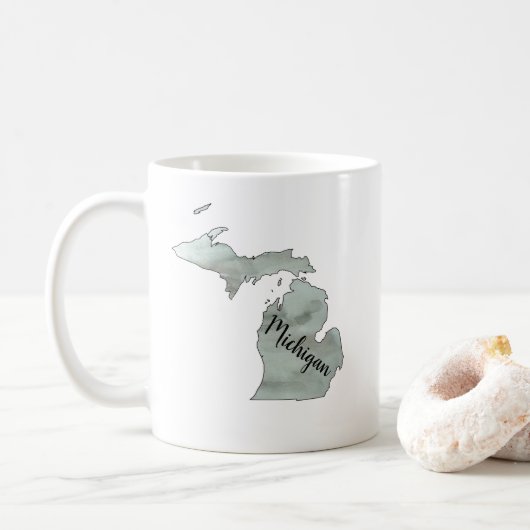 Michigan Staat Illustration Tasse (Mit Donut)