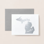 Michigan-Staat-Karte Gold oder Silber ungesalzen Folienkarte (Vorderseite mit Umschlag)