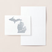 Michigan-Staat-Karte Gold oder Silber ungesalzen Folienkarte (Anzeige)