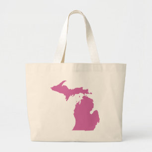 Michigan Staat Kontur Jumbo Stoffbeutel