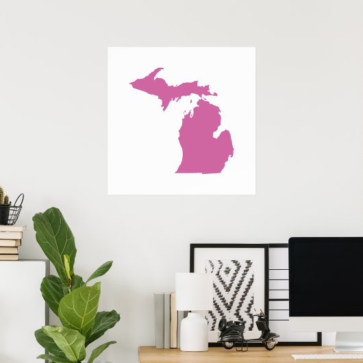 Michigan Staat Kontur Poster (Heimbüro)