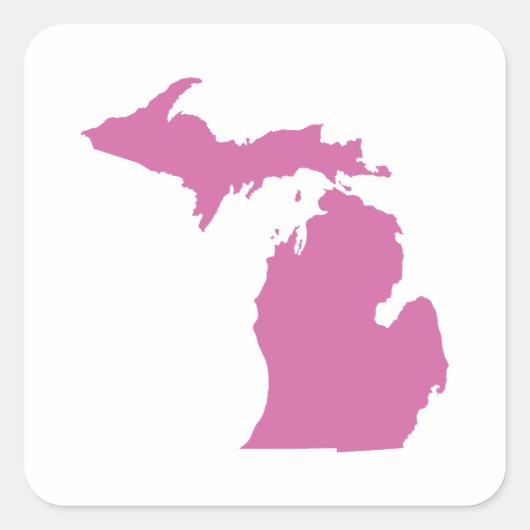 Michigan Staat Kontur Quadratischer Aufkleber (Vorderseite)