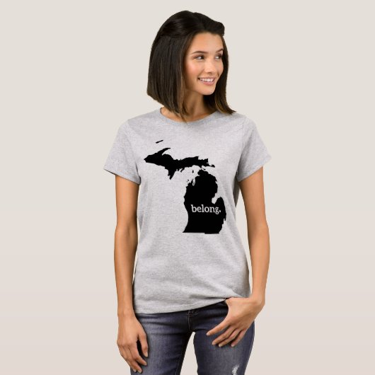 Michigan Staat Map Belong T-Shirt (Vorne ganz)