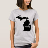 Michigan Staat Map Belong T-Shirt (Vorderseite)