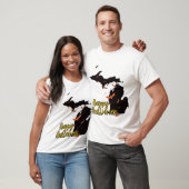 Michigan Staat Map Glückliche Halloween-Fledermäus T-Shirt (Unisex)