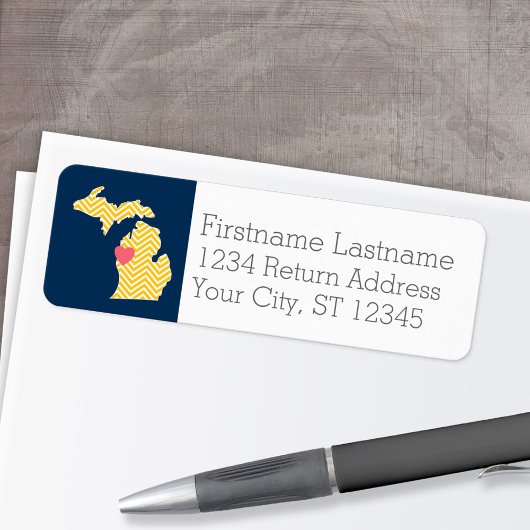 Michigan Staat Map mit benutzerdefinierten Lieben