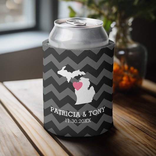 Michigan Staat Map mit benutzerdefinierten Lieben Dosenkühler