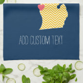 Michigan Staat Map mit benutzerdefinierten Lieben  Geschirrtuch (Gefaltet)